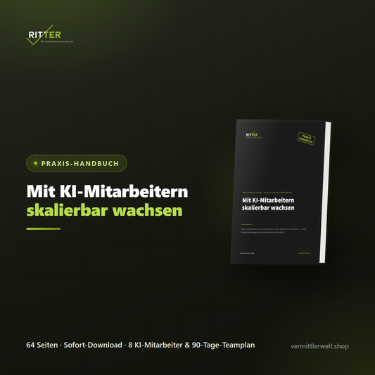 Praxis-Handbuch Mit KI-Mitarbeitern skalierbar wachsen - 64 Seiten, Sofort-Download